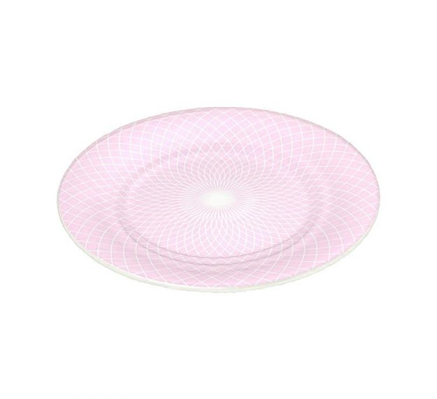 Patterned Pink Charger Plates Designed by Anna Vasily. - 3/4 view