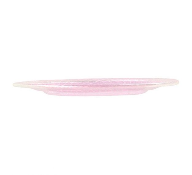 Patterned Pink Charger Plates Designed by Anna Vasily. - side view
