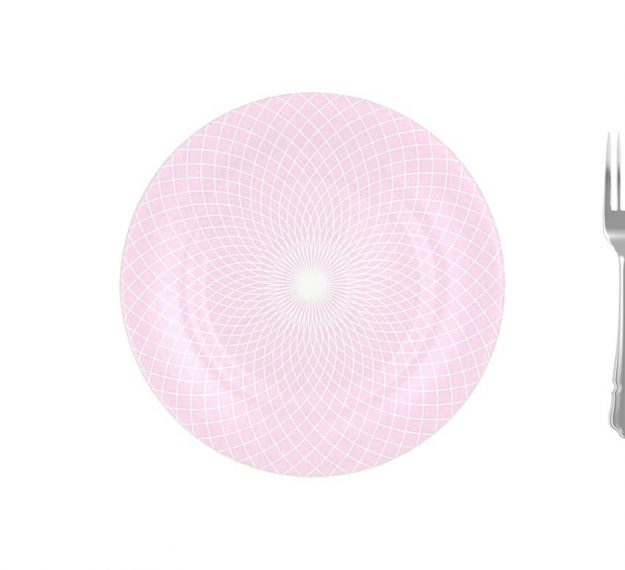 Patterned Pink Charger Plates Designed by Anna Vasily. - measure view