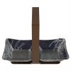 Navy Blue Nuts Snacks Bowl With Loop Handle Designed by Anna Vasily. - 3/4 view