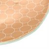 Curvy Gold Dinner Plates with a Retro Pattern Designed by Anna Vasily. - detail view