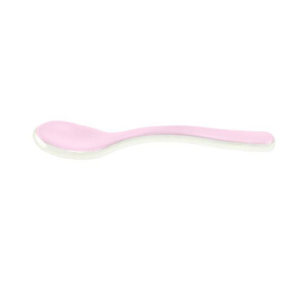 Glass Pink Teaspoons Set of 6 Designed by Anna Vasily. - 3/4 view