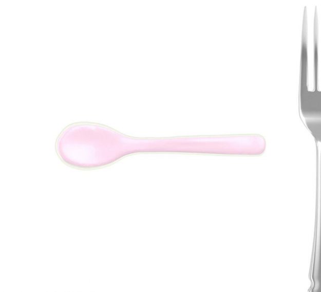Glass Pink Teaspoons Set of 6 Designed by Anna Vasily. - measure view