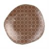 Brown Dessert Plates with a Retro Pattern Designed by Anna Vasily. - top view