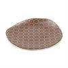 Brown Dessert Plates with a Retro Pattern Designed by Anna Vasily. - 3/4 view