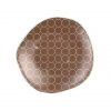 Brown Dessert Plates with a Retro Pattern Designed by Anna Vasily. - measure view