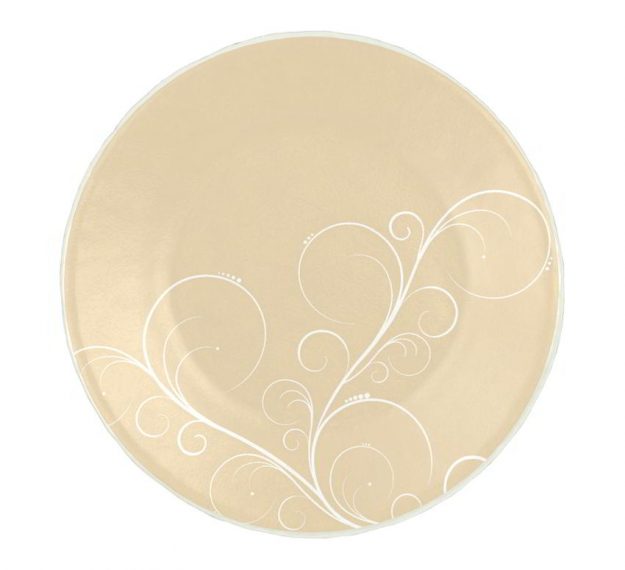 Patterned Side Plates with Floral Motifs, Set/6 Made by Anna Vasily. - top view