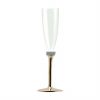 Elegant Champagne Glasses With Brass Stem Designed by Anna Vasily. - side view
