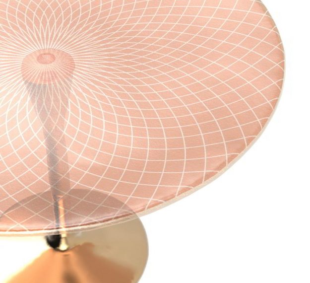 Round Rose Gold Cake Stand for a Flash of Luxe by Anna Vasily. - detail view