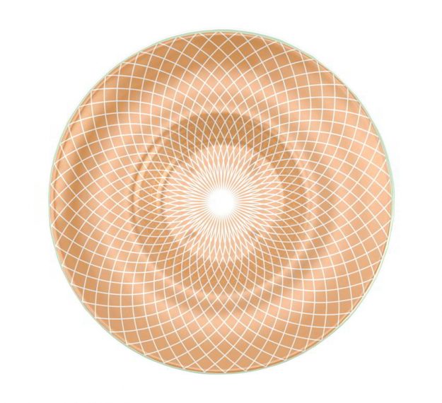 Modern Matte Gold Soup Plate with a Wide Rim by Anna Vasily. - top view