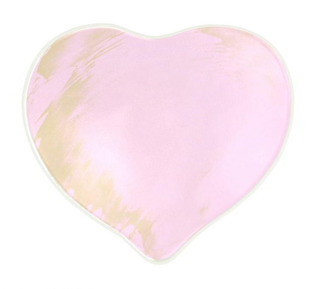Pink Heart Plates for Romantic Valentine's Day in Bed by Anna Vasily. - top view