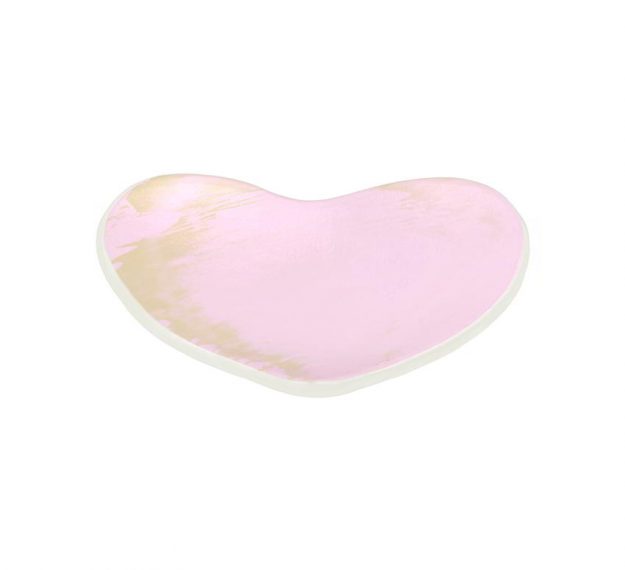 Pink Heart Plates for Romantic Valentine's Day in Bed by Anna Vasily. - 3/4 view