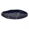 Navy Blue Salad Plate With Organic Rim Designed by Anna Vasily. - top view