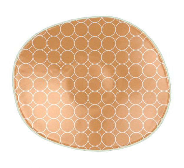 Organic Shaped Small Bread Plates in Matte Gold by Anna Vasily. - top view