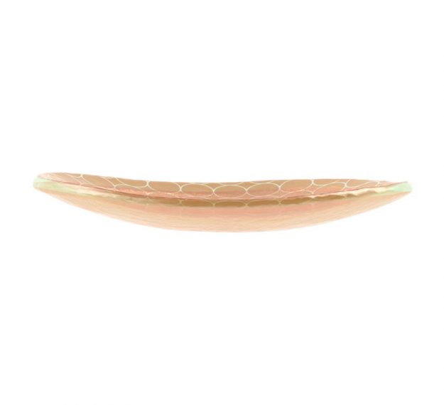 Organic Shaped Small Bread Plates in Matte Gold by Anna Vasily. - side view