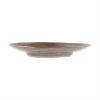 A Set of Large Pasta Plates / Risotto Bowl in Brown by Anna Vasily. - side view