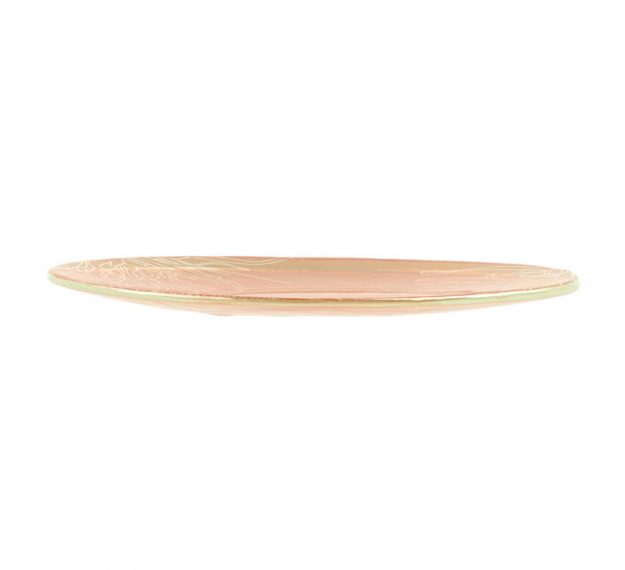 Floral Gold Dinner Plates with a Matte Finish Designed by Anna Vasily. - side view