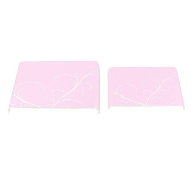 Feminine Pink Platters with Floral Pattern Designed by Anna Vasily. - 3/4 view
