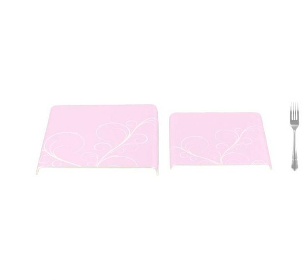 Feminine Pink Platters with Floral Pattern Designed by Anna Vasily. - measure view