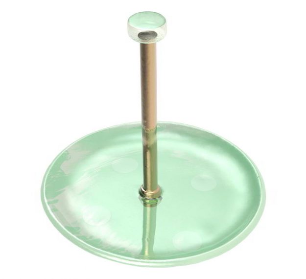 Mint Green Jam Caddy With Knob Handle Designed by Anna Vasily. - 3/4 view