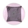 A Patterned Pink Petit Fours Plate on a Pillow by Anna Vasily. - top view