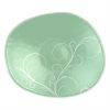 Mint Green Small Side Plates with Floral Pattern by Anna Vasily. - top view