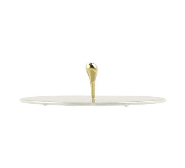 Stylish Glass Serving Platter with Handle Designed by Anna Vasily. - side view