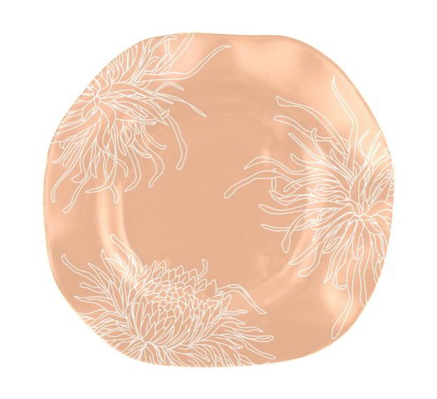 Organic Shaped Floral Charger Plates Designed by Anna Vasily. - top view