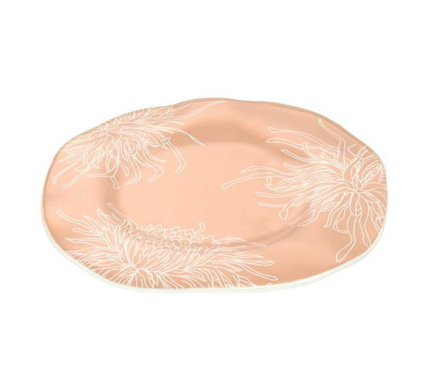 Organic Shaped Floral Charger Plates Designed by Anna Vasily. - 3/4 view