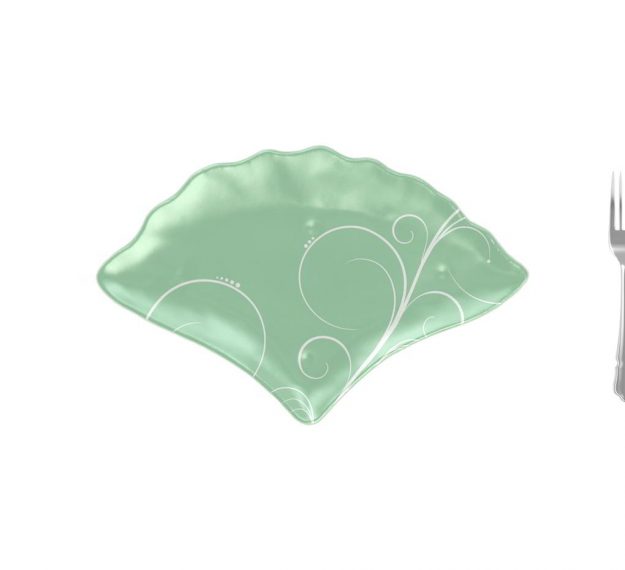Mint Green Freeform Tapas Plates Designed by Anna Vasily. - measure view
