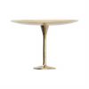 Glimmering Gold Cake Display Stand on Pedestal by Anna Vasily. - side view