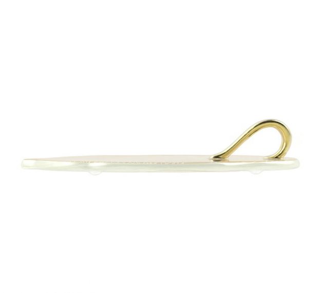 Elegant Small Canape Dish With Handle Designed by Anna Vasily. - side view