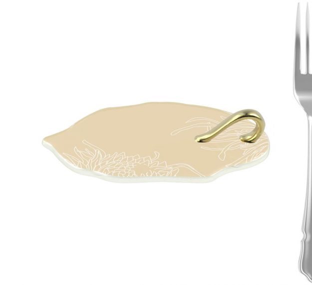 Elegant Small Canape Dish With Handle Designed by Anna Vasily. - measure view