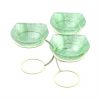 Green Fruit Bowl Stand With 3 Glass Bowls Designed by Anna Vasily. - 3/4 view