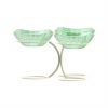 Green Fruit Bowl Stand With 3 Glass Bowls Designed by Anna Vasily. - side view