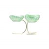 Green Fruit Bowl Stand With 3 Glass Bowls Designed by Anna Vasily. - measure view