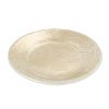 Round Small Side Plates in Beige with Floral Pattern by Anna Vasily. - 3/4 view