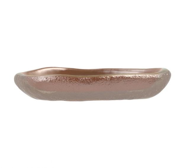 Organic Mini Canape Dish in Metallic Brown Designed by Anna Vasily. - side view