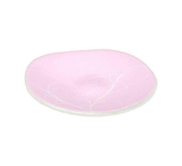 Pastel Pink Dessert Plates. Feminine Grace by Anna Vasily. - 3/4 view