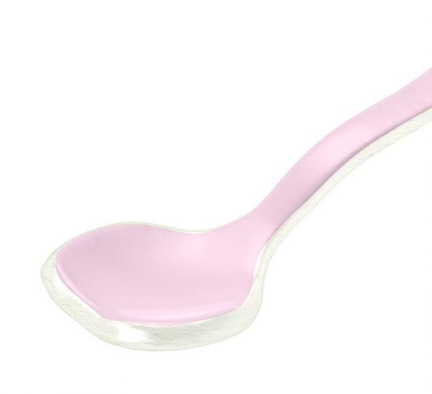 Pink Dessert Spoon Set of 6 Designed by Anna Vasily. - detail view