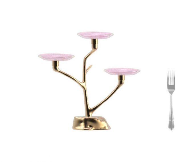 Handmade Pink Tea Stand With Twisting Branches by Anna Vasily. - measure view