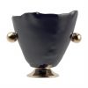 Glass Wine Ice Bucket on Pedestal with Bronze Handles by Anna Vasily. - side view