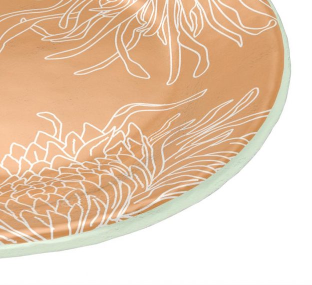 Gold Floral Side Plates. A Set/6 Floral Round Plates by Anna Vasily. - detail view