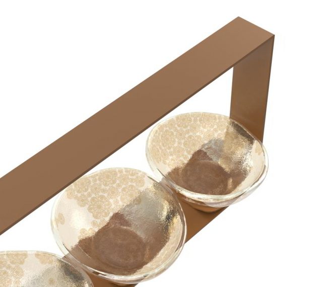 Modern Nut Bowl Caddy With Handle Designed by Anna Vasily. - detail view