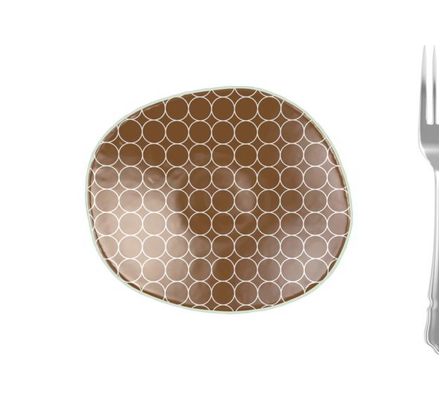 Brown Organic Shaped Plates Designed by Anna Vasily. - measure view