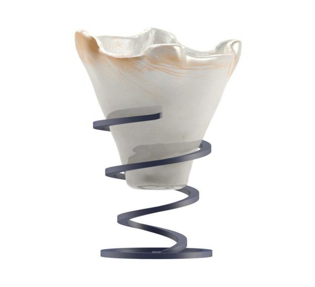 Cute Ice Cream Bowls with Spiral Stand Designed by Anna Vasily. - side view