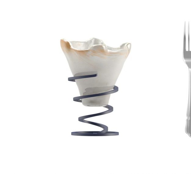 Cute Ice Cream Bowls with Spiral Stand Designed by Anna Vasily. - measure view