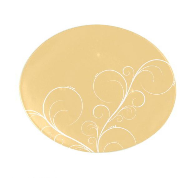 Yellow Gold Charger Plates, Naturally Gorgeous Design by Anna Vasily. - top view