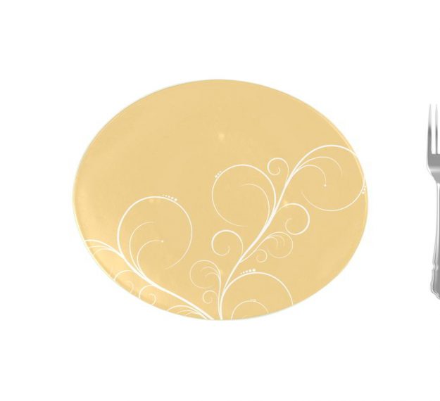 Yellow Gold Charger Plates, Naturally Gorgeous Design by Anna Vasily. - measure view
