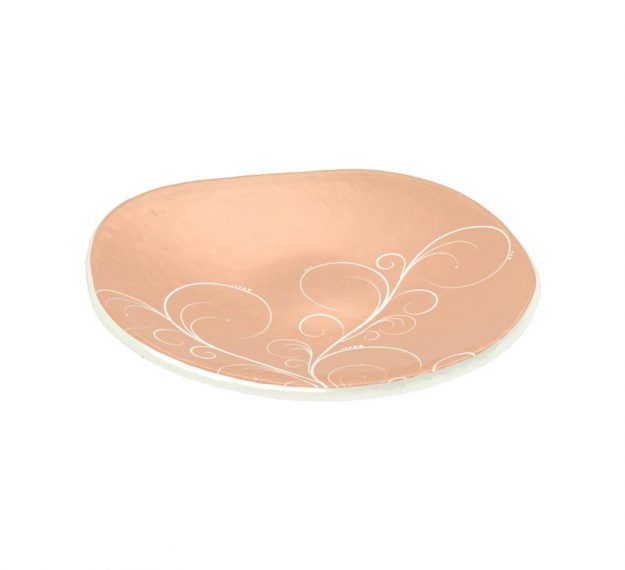 Rose Gold Bread Plate In Organic Form Designed by Anna Vasily. - 3/4 view